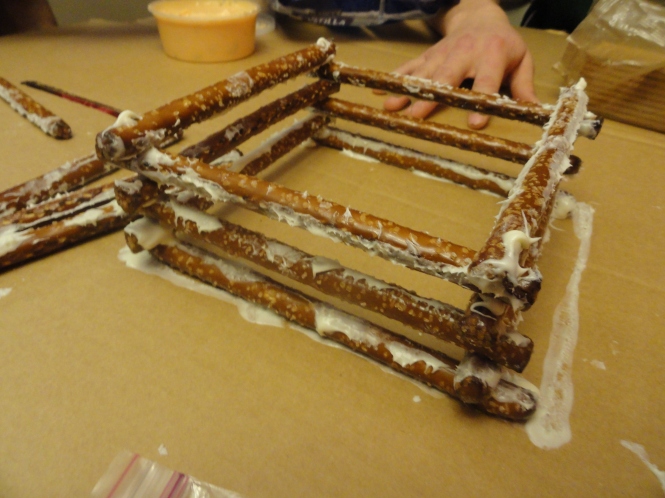 how to make a log cabin gingerbread house