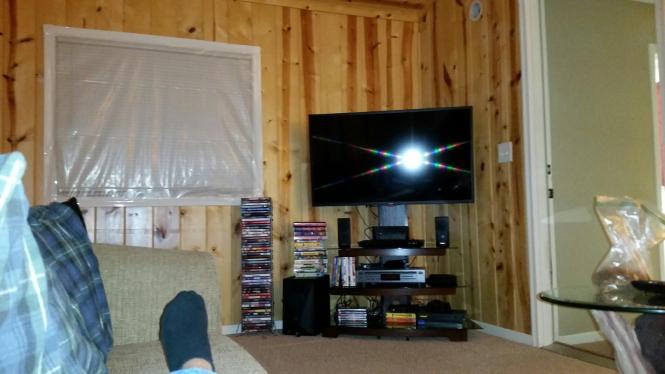 home entertainment system sun room porch