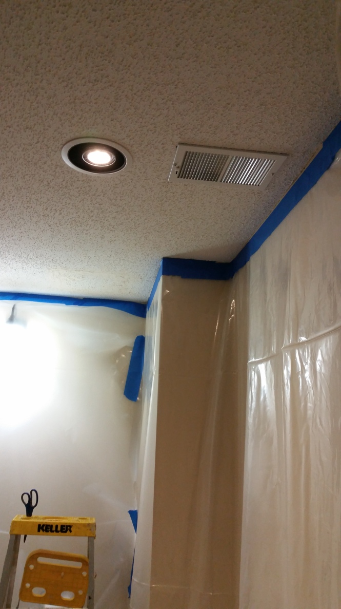 tape and plastic for knockdown ceiling texture removing popcorn