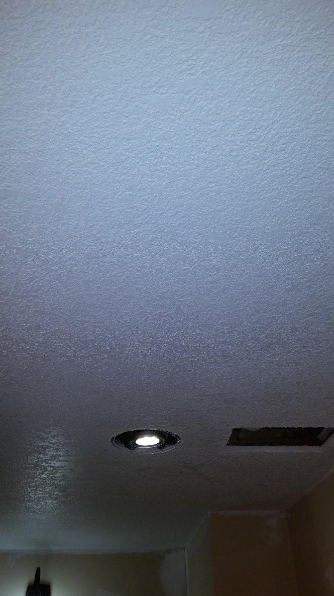 painting knockdown ceiling texture bathroom