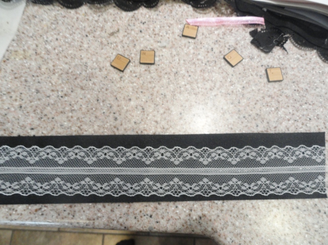 DIY craft lace scrabble tile heart
