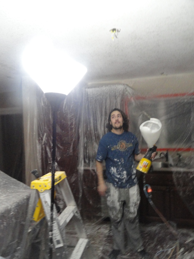 spraying knockdown ceiling