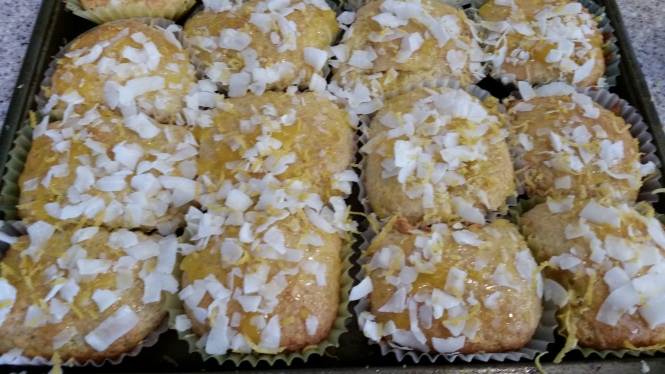 lemon coconut muffin bars